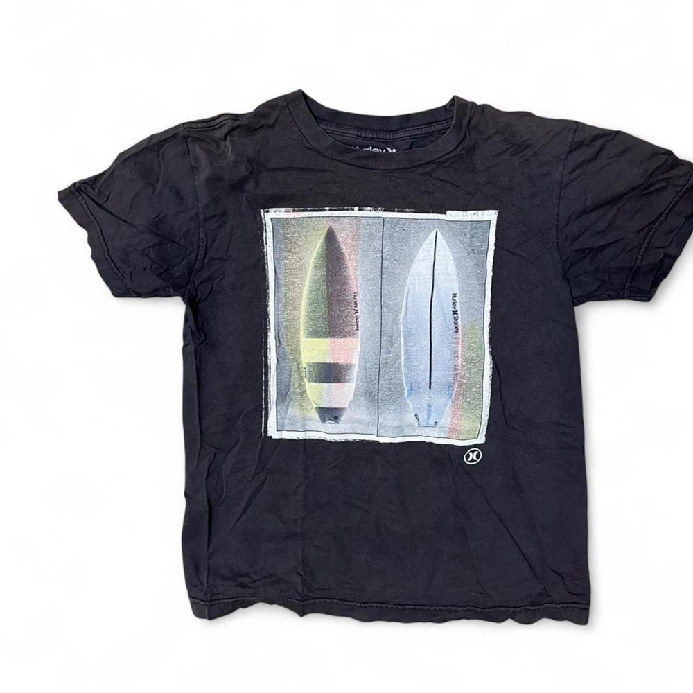 Hurley Black Tee with Surfboard Graphic